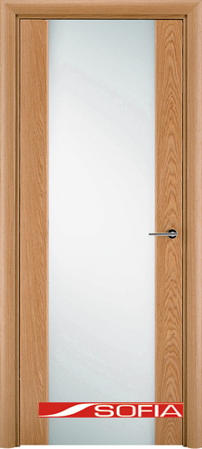 Межкомнатная шпонированная дверь SOFIA Светлый дуб (03) 03.01 600 со стеклом