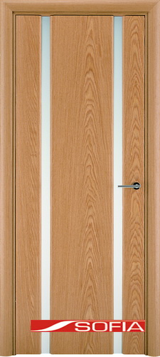Межкомнатная шпонированная дверь SOFIA Светлый дуб (03) 03.02 600 со стеклом