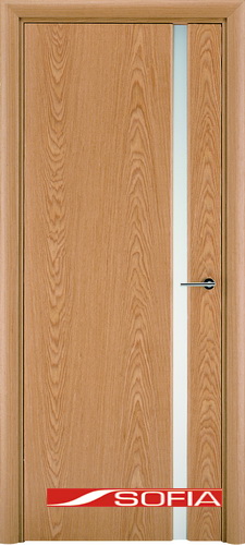 Межкомнатная шпонированная дверь SOFIA Светлый дуб (03) 03.04 600 со стеклом