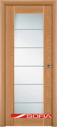 Межкомнатная шпонированная дверь SOFIA Светлый дуб (03) 03.05 600 со стеклом