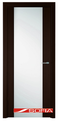 Межкомнатная шпонированная дверь SOFIA Венге шпон (06) 06.01 600 со стеклом