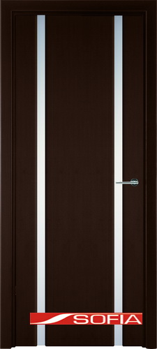 Межкомнатная шпонированная дверь SOFIA Венге шпон (06) 06.02 600 со стеклом