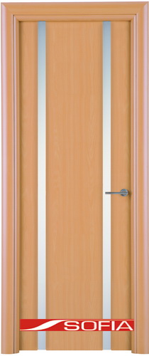 Межкомнатная шпонированная дверь SOFIA Бук (07) 07.02 600 со стеклом