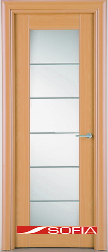 Межкомнатная шпонированная дверь SOFIA Бук (07) 07.05 600 со стеклом