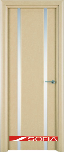 Межкомнатная шпонированная дверь SOFIA Слоновая кость (08) 08.02 600 со стеклом