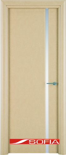 Межкомнатная шпонированная дверь SOFIA Слоновая кость (08) 08.04 600 со стеклом