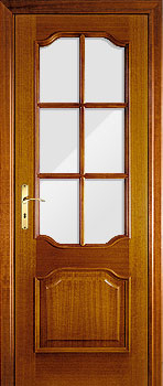 Межкомнатная шпонированная дверь Волховец Красное дерево 1092 600 под стекло