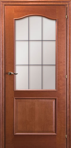 Межкомнатная шпонированная дверь Mario Rioli Primo Amore Вишня Амбра 111C 636 мм со стеклом