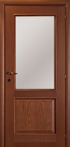 Межкомнатная шпонированная дверь Mario Rioli Primo Amore Тонированный дуб 111 636 мм со стеклом