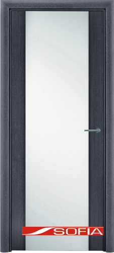 Межкомнатная шпонированная дверь SOFIA Седой дуб (14) 14.01 600 со стеклом