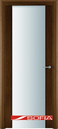 Межкомнатная шпонированная дверь SOFIA Каштан (16) 16.01 600 со стеклом
