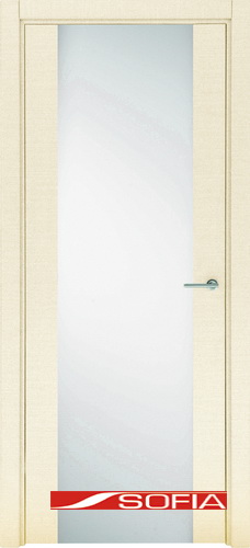 Межкомнатная шпонированная дверь SOFIA Белый клен (17) 17.01 600 со стеклом