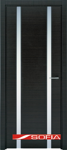 Межкомнатная шпонированная дверь SOFIA Серый клен (18) 18.02 600 со стеклом