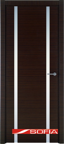 Межкомнатная шпонированная дверь SOFIA Орех каналетто (19) 19.02 600 со стеклом