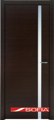 Межкомнатная шпонированная дверь SOFIA Орех каналетто (19) 19.04 600 со стеклом