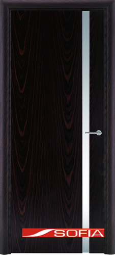 Межкомнатная шпонированная дверь SOFIA Палисандр (20) 20.04 600 со стеклом