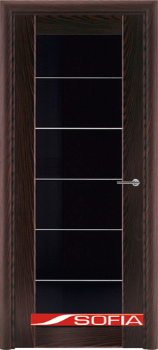 Межкомнатная шпонированная дверь SOFIA Палисандр (20) 20.05 600 со стеклом