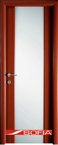 Межкомнатная шпонированная дверь SOFIA Вишня (21) 21.01 600 со стеклом