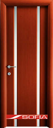 Межкомнатная шпонированная дверь SOFIA Вишня (21) 21.02 600 со стеклом