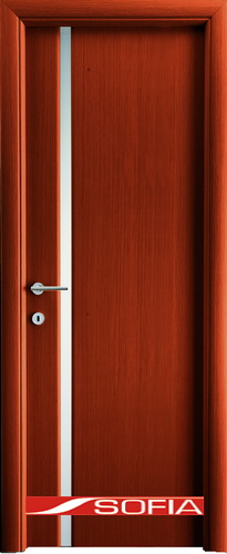 Межкомнатная шпонированная дверь SOFIA Вишня (21) 21.04 600 со стеклом
