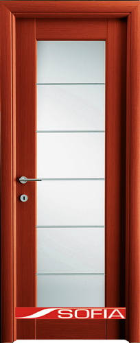 Межкомнатная шпонированная дверь SOFIA Вишня (21) 21.05 600 со стеклом