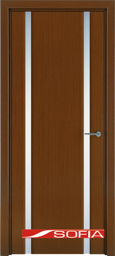 Межкомнатная шпонированная дверь SOFIA Темный дуб (24) 24.02 600 со стеклом