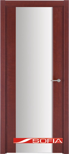Межкомнатная шпонированная дверь SOFIA Махагон (25) 25.01 600 со стеклом