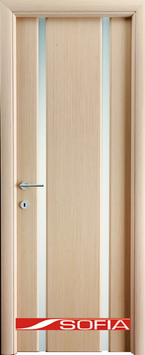 Межкомнатная шпонированная дверь SOFIA Выбеленный дуб (31) 31.02 600 со стеклом