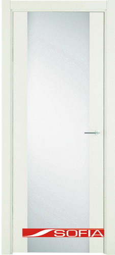 Межкомнатная шпонированная дверь SOFIA Белая эмаль (33) 33.01 600 со стеклом