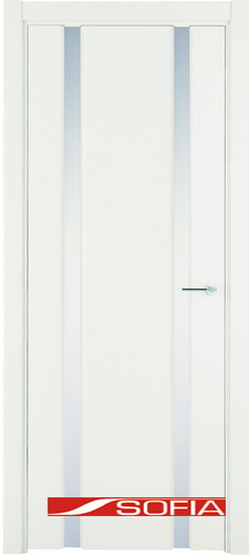 Межкомнатная шпонированная дверь SOFIA Белая эмаль (33) 33.02 600 со стеклом