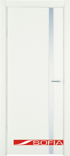 Межкомнатная шпонированная дверь SOFIA Белая эмаль (33) 33.04 600 со стеклом