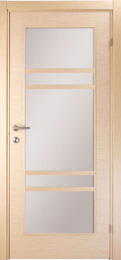 Межкомнатная шпонированная дверь Mario Rioli Linea Беленый дуб 450L 636 мм со стеклом