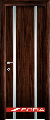 Межкомнатная шпонированная дверь SOFIA Эбеновое дерево (51) 51.02 600 со стеклом