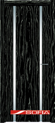 Межкомнатная шпонированная дверь SOFIA Макассар (53) 53.02 600 со стеклом