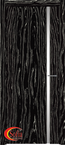Межкомнатная шпонированная дверь SOFIA Макассар (53) 53.04 600 со стеклом