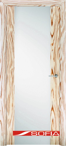 Межкомнатная шпонированная дверь SOFIA Золотистый макассар (70) 70.01 600 со стеклом