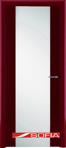 Межкомнатная шпонированная дверь SOFIA Красный лак (77) 77.01 600 со стеклом