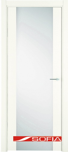 Межкомнатная шпонированная дверь SOFIA Беленый лак (78) 78.01 600 со стеклом