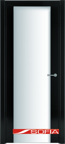Межкомнатная шпонированная дверь SOFIA Черный лак (79) 79.01 600 со стеклом