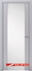 Межкомнатная шпонированная дверь SOFIA Алюминий (02) 02.01 600 со стеклом