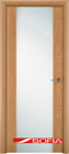 Межкомнатная шпонированная дверь SOFIA Светлый дуб (03) 03.01 600 со стеклом