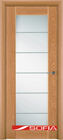 Межкомнатная шпонированная дверь SOFIA Светлый дуб (03) 03.05 600 со стеклом