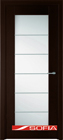 Межкомнатная шпонированная дверь SOFIA Венге шпон (06) 06.05 600 со стеклом